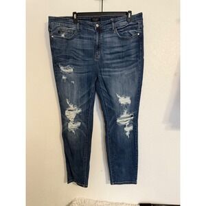 Judy Blue Boyfriend Fit Distressed Denim Jeans Plus Size 22W